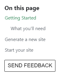 Nextra sidebar with feedback button