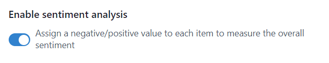 User feedback sentiment analysis switch